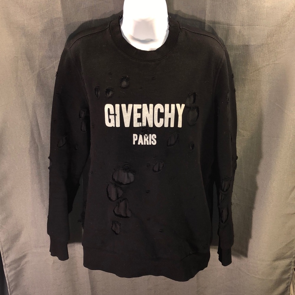 Givenchy Distressed, Destructed Sweatshirt - image 1